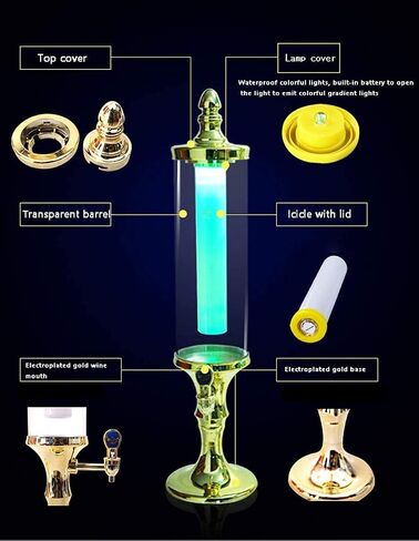 Tist Beer مشروبات موزع البيرة الموزع ، دلو البيرة 3L Ice Core Bever Beverage موزع ، مع LED LED ، BARLE BAN Accessory Bar Home Dispenser (Silver ، 3L) in Saudi Arabia