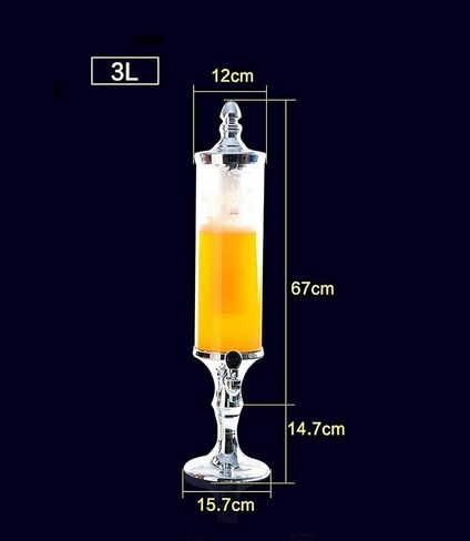 Tist Beer مشروبات موزع البيرة الموزع ، دلو البيرة 3L Ice Core Bever Beverage موزع ، مع LED LED ، BARLE BAN Accessory Bar Home Dispenser (Silver ، 3L) in Saudi Arabia