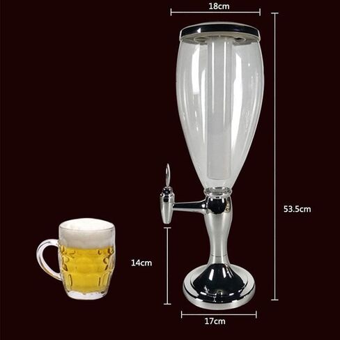 Beer Drinks Dispenser Beer Dispenser 3L Beer Tower, Beer Barrel, Beer Machine, Beverage Machine, Beer Tower, Wine Dispenser, Beverage Dispenser Home Bar Cask Ale Dispenser(Gold) in Saudi Arabia
