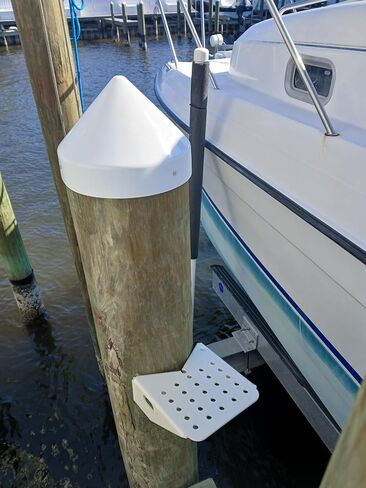 Boat Dock Step, Single-Step Boarding Platform, Aluminum with Powder Coat Finish, Post Mount in Saudi Arabia