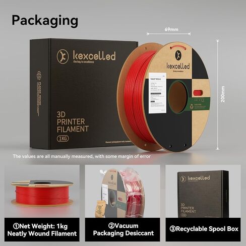 Transparent PETG Filament Red 1.75mm,Clear Red PETG 3D Printer Filament 1kg Spool (2.2lbs), Upgrade Stronger Toughness Printing Consumables, +/-0.03mm,Fit Most FDM Printer in Kuwait