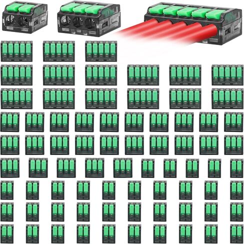 Linkstyle 75PCS Lever Wire Connectors, 24-12 AWG Quick Electrical Wire Splice Connectors Push-in, 2/3/5 Conductor Combination Kit in Saudi Arabia
