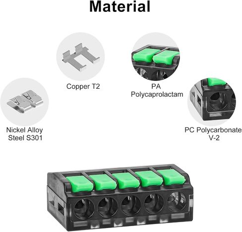 Linkstyle 75PCS Lever Wire Connectors, 24-12 AWG Quick Electrical Wire Splice Connectors Push-in, 2/3/5 Conductor Combination Kit in Saudi Arabia