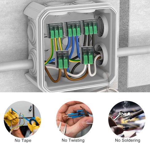 Linkstyle 75PCS Lever Wire Connectors, 24-12 AWG Quick Electrical Wire Splice Connectors Push-in, 2/3/5 Conductor Combination Kit in Saudi Arabia