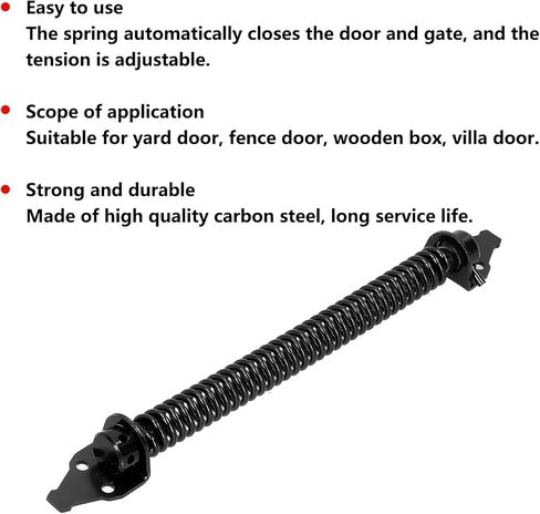 Adjustable Door Gate Spring Automatic Close Hinge, Carbon Steel, Door Supplies, Easy Install, Suitable for Wooden Boxes Courtyard Gates in Saudi Arabia
