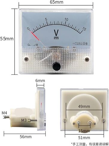 85C1-V Panel DC Voltage Analog Meter(0-15V) in Saudi Arabia