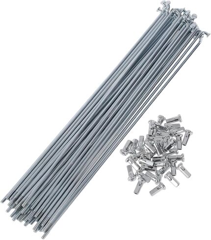 Motoforti 36 Set 12G Bicycle Spokes 215mm Bike Wheel Spokes 45 Steel Galvanized Silver Tone in Saudi Arabia