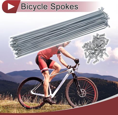 Motoforti 36 Set 12G Bicycle Spokes 215mm Bike Wheel Spokes 45 Steel Galvanized Silver Tone in Saudi Arabia
