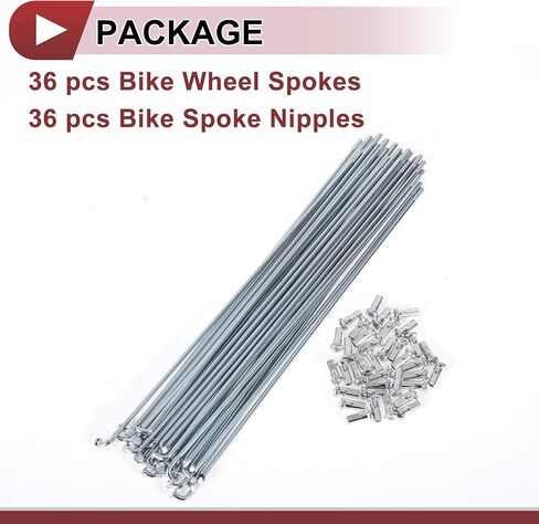 Motoforti 36 Set 12G Bicycle Spokes 215mm Bike Wheel Spokes 45 Steel Galvanized Silver Tone in Saudi Arabia