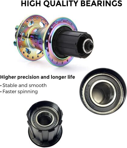 HXBER Bike Hub Mountain Bike Bike Front & Rear Hub Set 36 Holes 6 Bearings with Quick Release in Saudi Arabia