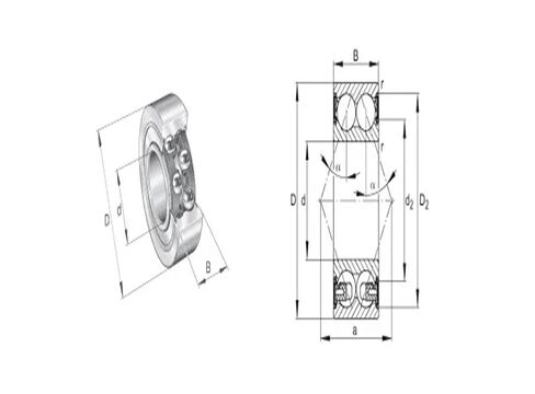 1PCS 3208A-2RS1TN9-P5 40X80X30.2 3208 5208 3208RS 5208RS 3208-B-2HRS-TVH 3056208 محامل اتصال زاوية مزدوجة in Kuwait