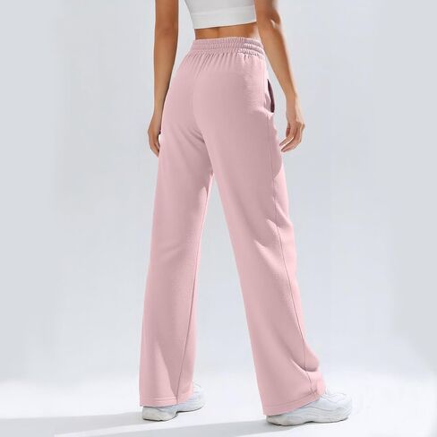 ALUWU Womens Wide Leg Sweatpants High Waisted Baggy Pants Elastic Drawstring Athletic Joggers with Pockets in Kuwait