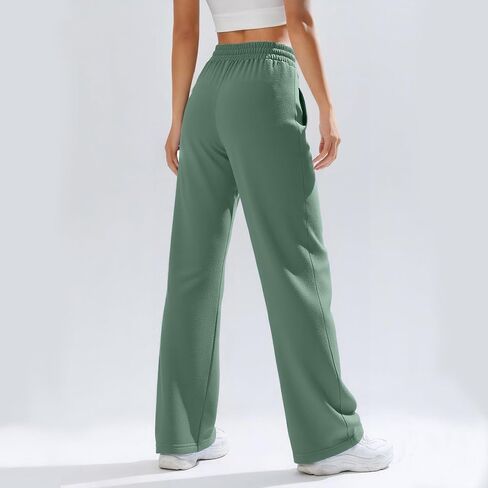 ALUWU Womens Wide Leg Sweatpants High Waisted Baggy Pants Elastic Drawstring Athletic Joggers with Pockets in Kuwait