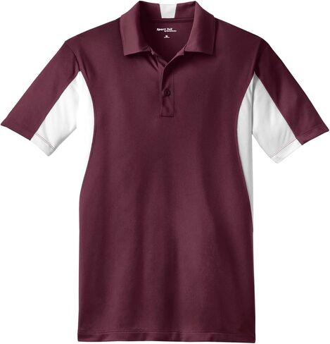 Sport-Tek Side Blocked Micropique Sport-Wick Polo. ST655 Maroon/White in Saudi Arabia
