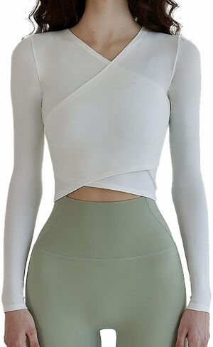 Deviwear Pilates نطاقات التفاف المحصول لدانة نايلون خفيفة الوزن مع V-teck ، فتل الرطوبة ، التخسيس Devi-T0081 in Kuwait