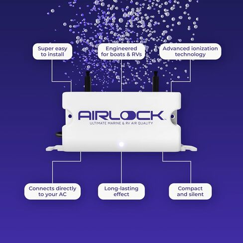 Airlock Boat Odor Air Purifier - Marine Air Purifier for Fresh Clean Air | Boat Accessories | Easy to Install | Maintenance-Free | Deodorizer Odor Eliminator in Saudi Arabia