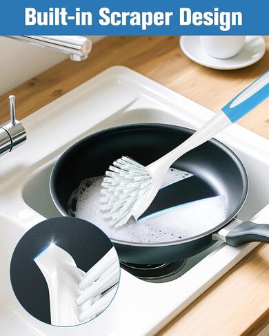 Dish Brush, Dish Scrubber & Kitchen Scrub Brush for Dishes, Pots, Pans, Sink, Cast Iron, Yellow-green 3 Pack in Saudi Arabia