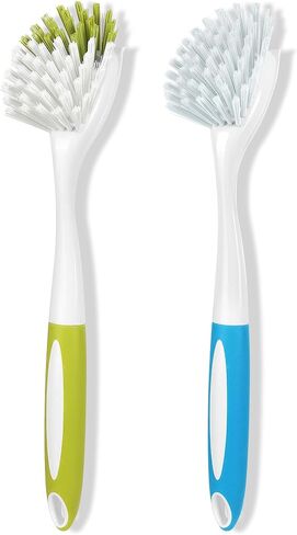 Dish Brush, Dish Scrubber & Kitchen Scrub Brush for Dishes, Pots, Pans, Sink, Cast Iron, Yellow-green 3 Pack in Saudi Arabia