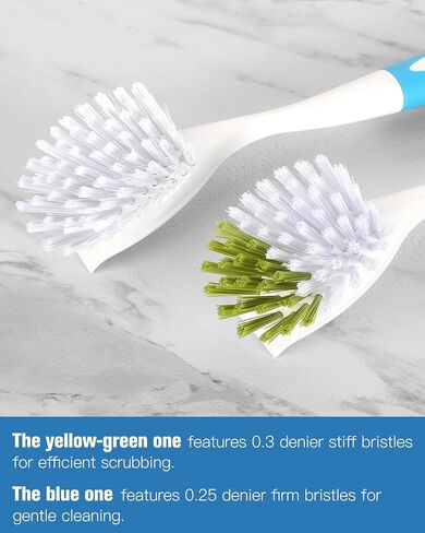 Dish Brush, Dish Scrubber & Kitchen Scrub Brush for Dishes, Pots, Pans, Sink, Cast Iron, Yellow-green 3 Pack in Saudi Arabia
