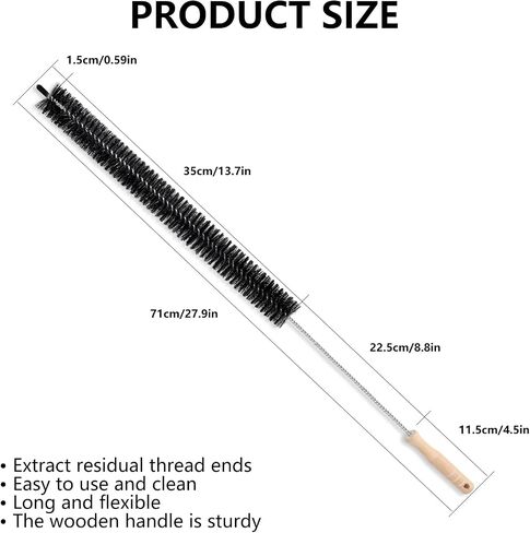Dryer Vent Cleaning Brush - Lint Removal Cleaner Tool, LongFlexible with Wood Handle (28.7Inches) in Saudi Arabia