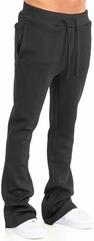 Weiv Gear Men Cotton Tech Fleece Specepants مفتوحة أسفل الجيوب مع صناديق جماعية متدلية in Kuwait