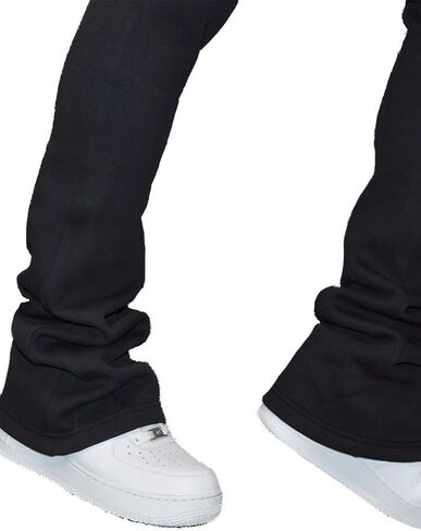 Weiv Gear Men Cotton Tech Fleece Specepants مفتوحة أسفل الجيوب مع صناديق جماعية متدلية in Kuwait