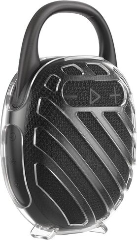 حالة Kwmobile لـ JBL Clip 5 Caseer Case - TPU غطاء واقي مع حامل صغير لمكبر صوت بلوتوث - شفاف in Saudi Arabia