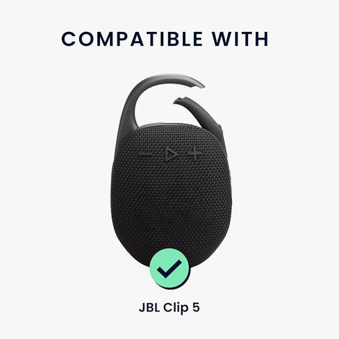 حالة Kwmobile لـ JBL Clip 5 Caseer Case - TPU غطاء واقي مع حامل صغير لمكبر صوت بلوتوث - شفاف in Saudi Arabia