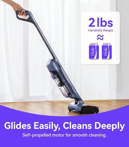NARWAL S20 Pro Cordless Prains مع التنظيف ذاتيًا ، مكنسة مكنسة جافة رطبة للأرضيات الصلبة ، مثالية للعائلات التي لديها أطفال وحيوانات أليفة (متجددة) in Saudi Arabia