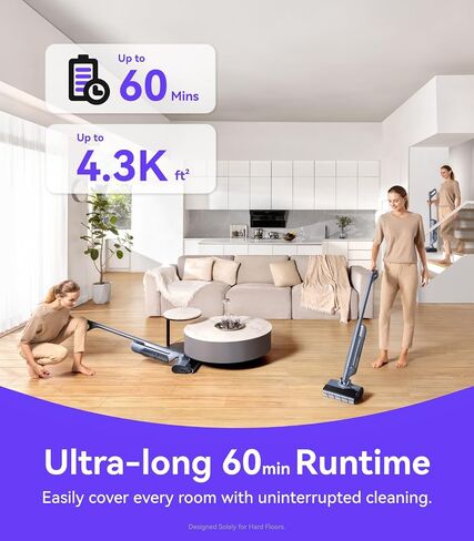 NARWAL S20 Pro Cordless Prains مع التنظيف ذاتيًا ، مكنسة مكنسة جافة رطبة للأرضيات الصلبة ، مثالية للعائلات التي لديها أطفال وحيوانات أليفة (متجددة) in Saudi Arabia
