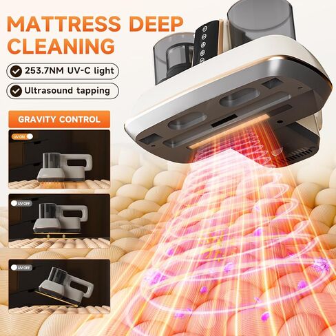 فراغ الفراش الفراغ الفراغ الفراغ ، 1 كيلو بايكال ، مكنسة فراغ سرير محمولة مع مرشح HEPA و 140 ℉ الهواء الساخن و UV-C ، 33K صفع/دقيقة 500W الأريكة قوية لأريكة أريكة سجاد مع الحبل in Saudi Arabia