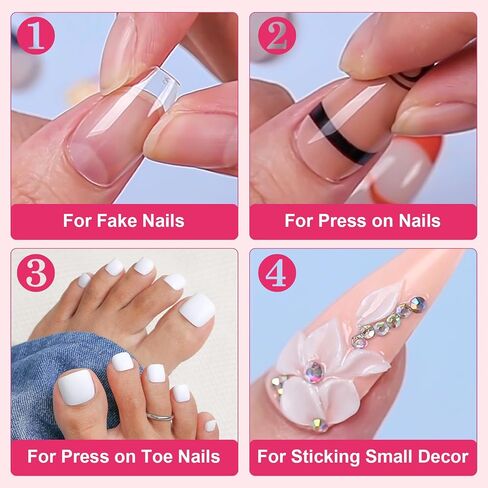 Makartt Super Strong Nail Glue for Press ons: Acrylic Nail Tips-Fake Nails-Salon Quality, Brush On, Quick Dry, Easy Application Durable & Long-Lasting Fast Glue False Nails in Kuwait