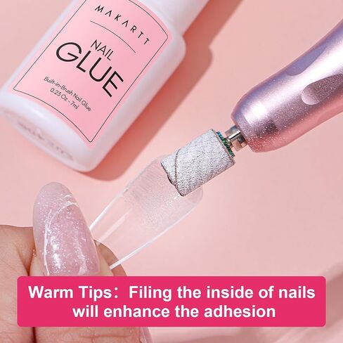 Makartt Super Strong Nail Glue for Press ons: Acrylic Nail Tips-Fake Nails-Salon Quality, Brush On, Quick Dry, Easy Application Durable & Long-Lasting Fast Glue False Nails in Kuwait