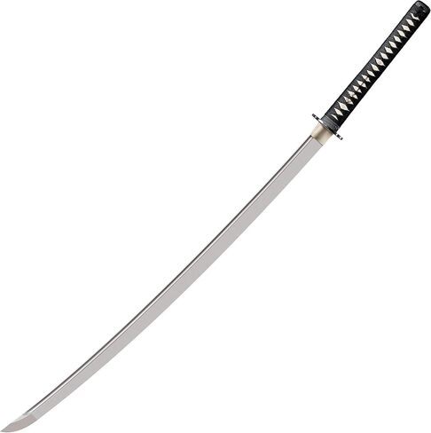 Cold Steel Warrior Series Katana Samurai Sword with Ray Skin Handle, Black Lacquered Wood Scabbard, Black Braid Cord and Brass Menuki, O Katana in Saudi Arabia