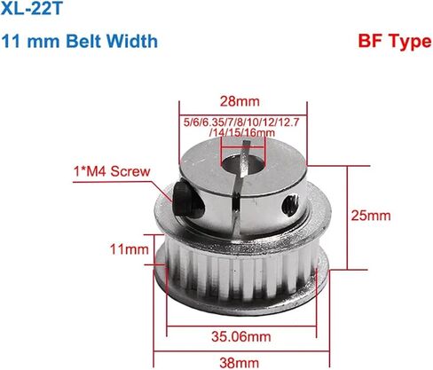 سبيكة الألومنيوم XL 22TEETH TRANTMISSON Pulley Keyway 3x1.4mm/4x1.8/5x2 in Saudi Arabia