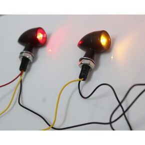 Black 1.2W Rear Fender Super Mini LED Turn Signals with Brake Signals Fits for Motorcycle