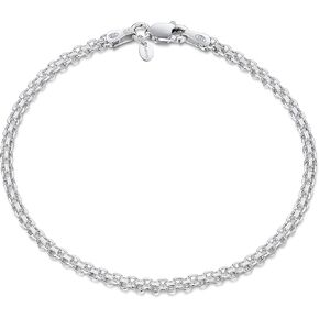 سوار أمبرتا 925 من الفضة الإسترليني 2.2 ملم بسلسلة بسمارك مقاس 7 بوصة 7.5 بوصة 8 بوصة in Kuwait