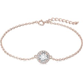 JewelryPalace 1.2 قيراط مكعب زركونيا قابل للتعديل هالة رابط سوار للنساء، جولة 14K الأبيض الأصفر ارتفع الذهب مطلي 925 سوار الفضة الاسترليني لها، سوار الذكرى السنوية المجوهرات هدية in Kuwait