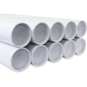 MagicWater Supply Mailing Tube - 1.5 in x 24 in - White - 10 Pack - for Shipping and Storage of Posters, Arts, Crafts, and Documents