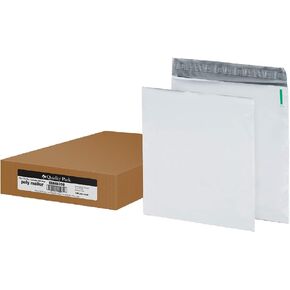 Quality Park 11 x 13 Poly Shipping Mailers, 2" Expansion, Redi-Strip, Self Sealing, Water-Resistant, Tamper Evident, Recycled White, 100 per Box (QUA46390)