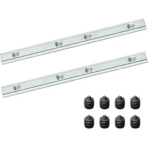 Yinpecly Carbon Steel Straight Line Connector 7.09 Inch Joint Bracket Hardware for 3D Printer Parts 4040 Series T Slot 8mm Aluminum Profile with Screws Silver Tone 4pcs