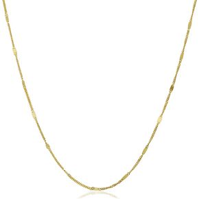 Kooljewelry 10k Yellow Gold 1.4 mm Infinity Plaque Station Necklace