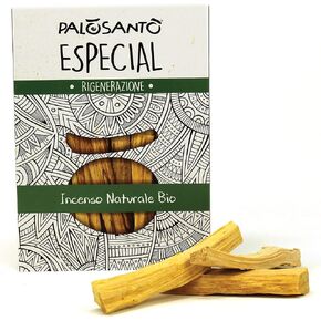 PALOSANTO - Palo Santo Incense Sticks Especial 10cm 3,94in - 3 Pack - Large Organic Palo Santo Sticks Strong Aroma - Wild Harvested Holy Sticks 2cm Thick - Palo Santo Wood Bursera Graveolens