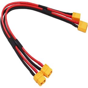2 قطعة XT90 موصل قابس ذكر إلى موصل قابس أنثى XT90 مع كابل سيليكون 30 سنتيمتر 14AWG (XT90)