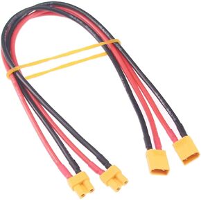 2 قطعة XT90 موصل قابس ذكر إلى موصل قابس أنثى XT90 مع كابل سيليكون 30 سنتيمتر 14AWG (XT90)