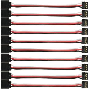 10pcs 30cm 3-Pin JR Servo Extension Cords Cable Male to Female Plug with 11.8inch Wire for RC Futaba JR Servo Connection Parts