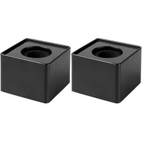 NUOBESTY Microphone Flag Station - 2 pcs Portable ABS Injection Molding Square Cube Shaped Interview Mic Microphone Logo Flag Station,Black