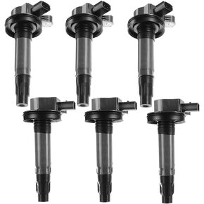 YHTAUTO Set of 6 Ignition Coil Packs Replacement for Ford Explorer F150 Mustang Edge Fusion Taurus, Lincoln MKS MKT MKK, Mazda 6 CX-9 Mercury Sable 3.7L 3.5L, Replace DG520