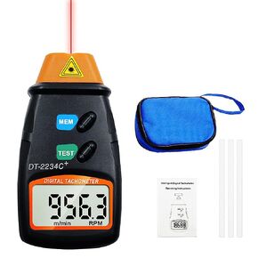 Digital Tachometer, Non-Contact RPM Speedometer, Photo Tach Tester Measuring 2.5-99,999RPM Motor Speed, Laser Rotation Velocimeter Detector Gauge for Engine Motorcycle Mower Lathe