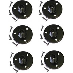 Audio2000'S AST4264BX6 6-Pack Black Microphone Gooseneck Table Mounts with 5/8" X 27 Threads and Mounting Screws